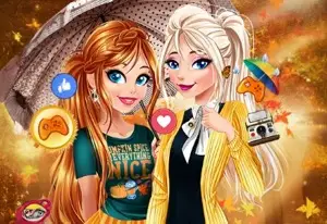 Игра Осенняя Мода Сестер Анны и Эльзы