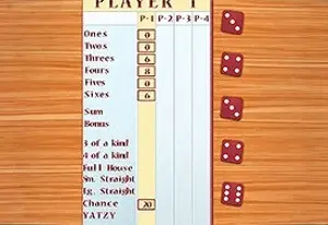 Игра Ятзи Ямс на 4 Игрока
