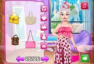 Игра Эльза и Анна: Платье С Пышным Рукавом