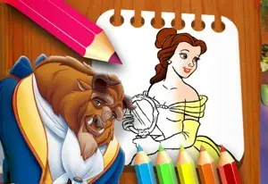 Игра Книжка-раскраска Красавица и чудовище онлайн