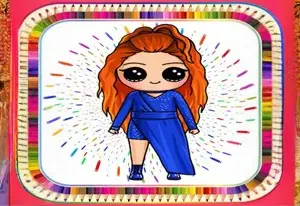 Раскраска Игра Рисовать Милые Креативные Куклы