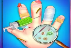 Игра Эльза у доктора с лечением рук онлайн