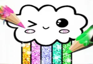 Игра Каваи Блестящая Книжка Раскраска