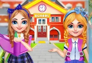 Twins sisters back to school