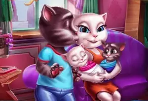 Игра Анжела и Том: Уход за Близнецами