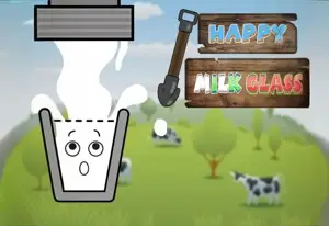 Happy Milk Glass
