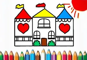 Back to School Doll House Coloring Book
