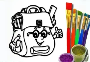 Игра Книга Раскрасок: Школьный Портфель