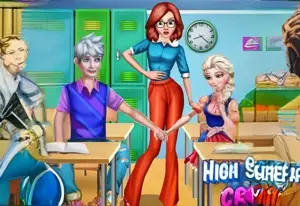 Игра Школьная романтика Эльзы и Ледяного Джека