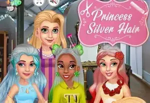 Игра Серебряные прически принцессы онлайн
