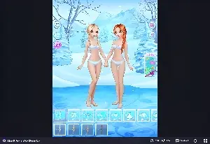 Игра Ледяное платье Эльзы и Анны онлайн