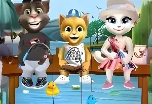 Игра Коты на рыбалке