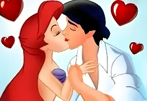 Ariel And Prince Kissing