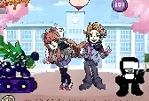 Senpai and Monika Kissing