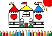 Back to School Doll House Coloring Book