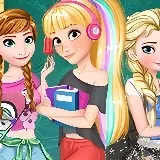 Игра Эльза Анна и Рапунцель Идут в Школу