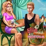 Игра Элли делают предложение на пляже