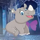 G4K Милый сбежавший детеныш носорога
