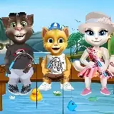 Игра Коты на рыбалке